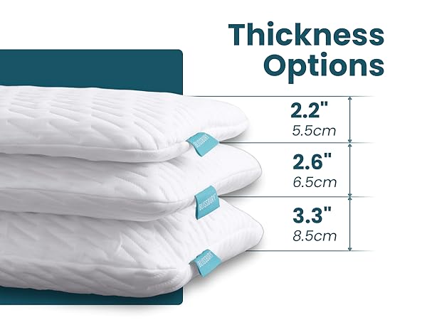 Pillow Side sleeper stomach belly thin profile memory foam cooling ergonomic hypoallergenic pain