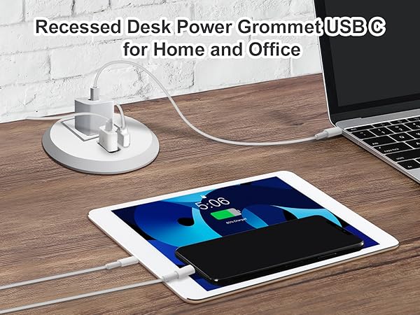 2 inch Recessed Power Grommet USB C