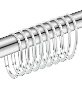 Silver Shower Curtain Rings, Rustproof Shower Curtain Hooks for Bathroom, ZESLMG Chrome Decorativ...