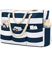 oscaurt Beach Bags for Women Waterproof Sandproof Large Beach Tote Bag Canvas Swim Pool Bag with ...