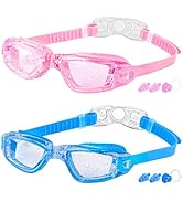 Kids Swim Goggles, 2 Packs Swimming Goggles for Kids Girls Boys and Child Age 4-16