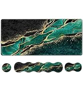 Extended Gaming Mouse Pad, Keyboard Wrist Rest Pad, Wrist Support Mousepad Set, Artso Large Stabl...