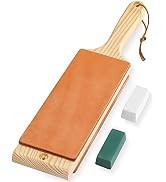 Angerstone Oversize Double Sided Leather Strop Kit(14.3" x 3" Knife Stropping Leather)with Ergono...