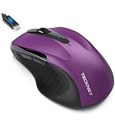 TECKNET Rechargeable Jiggler Wireless Mouse (BT5.0/3.0 & 2.4G) 4800 DPI Silent USB A & Bluetooth ...