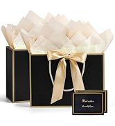 YoungTree Gift Bags with Handles, 13" Medium Gift Bag with 4 Tissue Paper and 2 Card, 2 Pcs Prese...