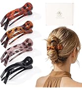 Amlaidu Medium Flat Hair Clips for Women - French Flat Claw Clips | Lay Down Hair Clips for Thick...