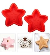 Velicber 2 Pcs Star Shaped Cake Pans, 8 Inch Silicone Cake Molds, Silicone Baking Mold, Flexible ...