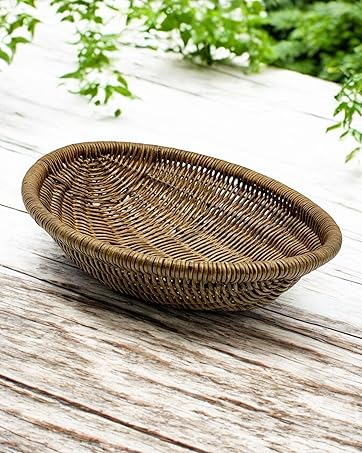 Basket Wicker Rattan Oval Fruit Bread Kitchen Counter Table Storage Pantry Vegetable Organizer keys