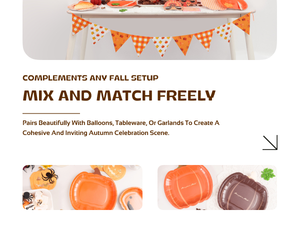 Thanksgiving banner decorations Autumn Triangle Flag Fall party with Plaid, Pumpkin & Maple Leaf