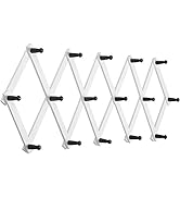 SKOLOO Accordion Wall Hanger, Modern Expandable Coat Rack Wall Mounted, Solid Wooden Wall Hat Rac...