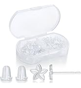 Plastic Earrings Backs with Earring Post, Clear Earrings Backs Post for Sports and Work, Formulen...