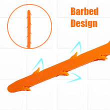 The unique barb design can easily hook hair and debris