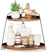 Puricon 2 Tier Corner Countertop Storage Shelf Organizer, Triangle Bathroom Sink Organizer - Wood...