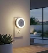 WhilsTec LED Night Lights Plug into Wall, Dusk to Dawn Sensor Nightlight, Warm White 3000K, Plug ...