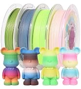 RAMBERY Matte PLA 3D Printer Filament Bundle Upgraded Multicolored Filament 1.75mm 4 Packs Multi ...