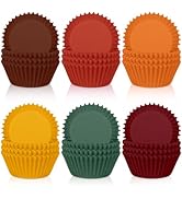 Whaline 300Pcs Autumn Cupcake Liners Paper Baking Cups Fall Wedding Colors Standard Muffin Cupcak...