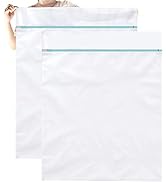 OTraki 2 Pack Large Washing Bags 43 x 35 inch Mesh Laundry Bag Zippered Big Net Bag for Wash Blan...
