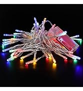 Lomotech Battery Operated Christmas Lights - 2 Pack Total 16ft 50LEDs Battery String Lights with ...