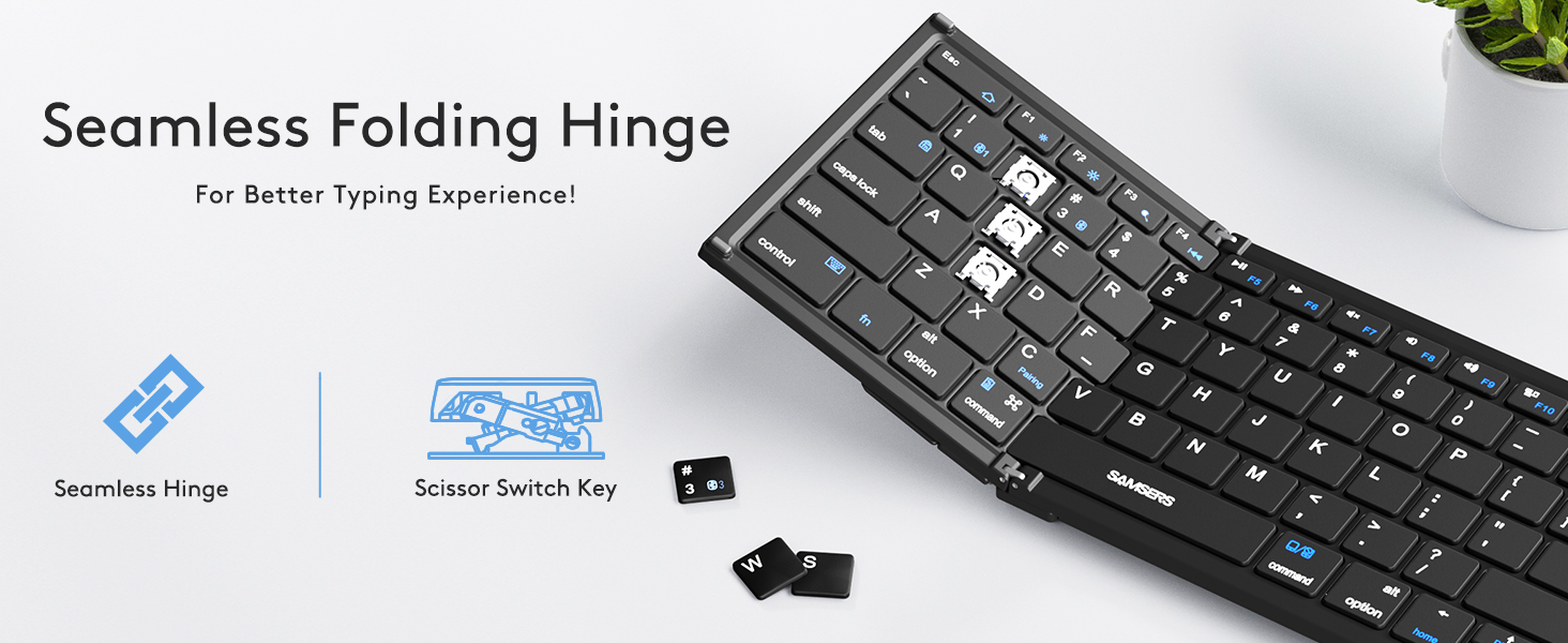 seamless folding hinge keybaord