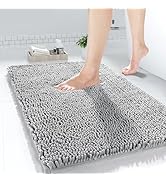 Yimobra Chenille Bathroom Rug, 24x17, Extra Soft Absorbent Bath Rugs, Non-Slip, Bath Mats for Bat...