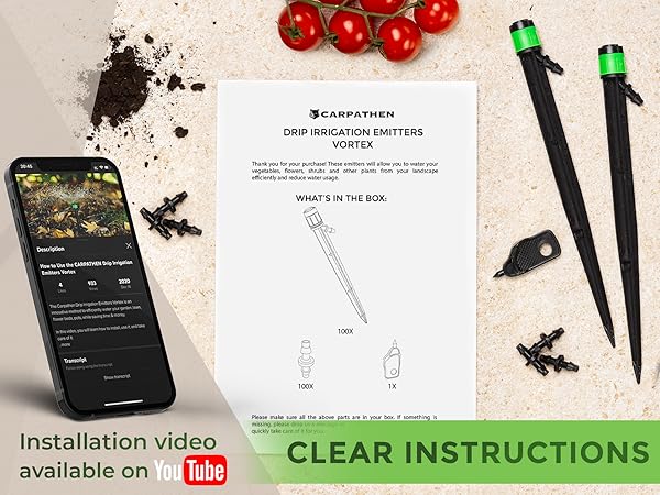 Carpathen Drip Irrigation Emitters - 1/4 Adjustable Drip Emitters