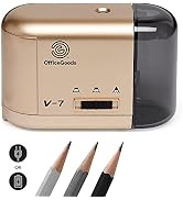 OfficeGoods Electric Pencil Sharpener - Battery or Cord Powered Portable Sharpener - Perfectly Sh...