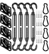 Sun Shade Sail Hardware Kit: 6 Inch 304 Stainless Sunshade Hardware for Rectangle & Triangle Shad...
