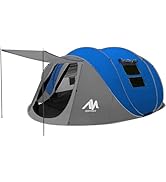 6 Person Easy Pop Up Tents for Camping - AYAMAYA Double Layer Waterproof Instant Tent with Vestib...