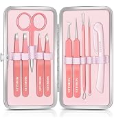 MORGLES Eyebrow Tweezers for Women Facial Hair, 10 in 1 Eyebrow Kit | With Pimple Popper and Blac...