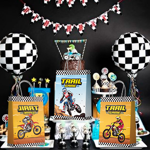 motocross themed party favor bags