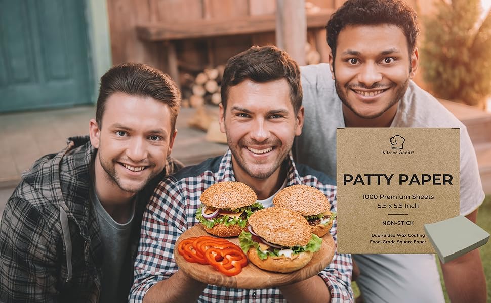kitchen geeks patty paper burger hamburger wax 1000 sheets