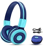 SIMOLIO Kids Bluetooth Headphones, 75/85/94dB Volume Limiter, Wireless Headsets with HD Mic for T...