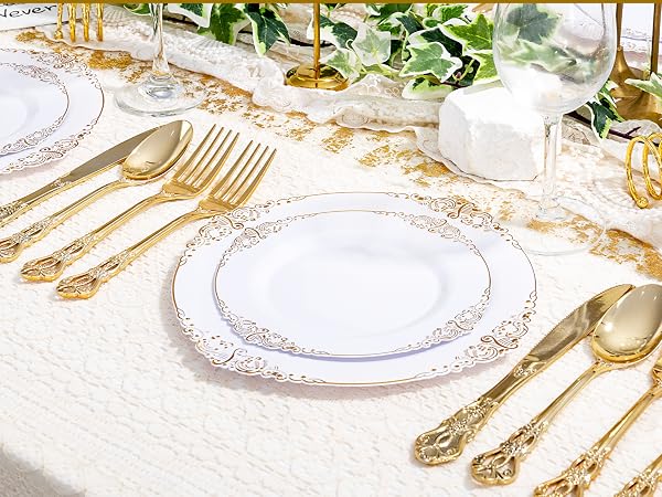 Gold plastic silverware