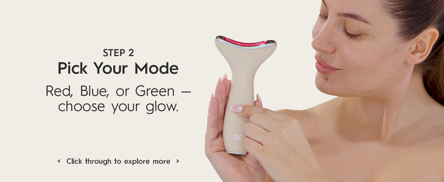 step 2 select your beauty reatment: skin tightening, brightneing, or soothing therapy