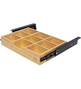 Under Desk Bamboo Drawer with U-Shaped Hollow Panel to Pull Out, 13'' Long & 9.5'' Deep Adjustabl...
