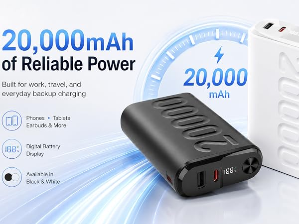 20000mAh Battery with Digital Battery Display