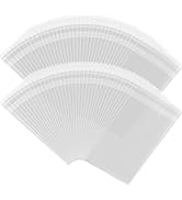 Somioco 200pcs 6x12in Long Resealable Cello Cellophane Bags Self Adhesive Cellophane Clear Treat ...