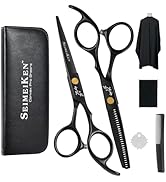 Hair Cutting Scissors Kit – 6.0 Inch Black Professional Hair Shears - Hairdressing Thinning Sciss...