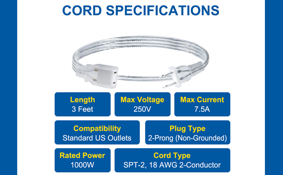 2 prong extension cord