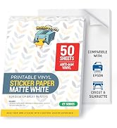 Printable Vinyl - Sticker Paper for Epson (50 Sheets, Matte Sticker Paper White, 8.5"x11") - Prin...
