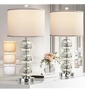 Set of 2 Table Lamps for Living Room Glass Triple-Sphere 27" Tall Table Lamp Contemporary Bedside...