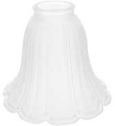 UKCOCO Vintage European Glass Lamp Shade Replacement, Frosted Flower Shape, 5.70 X 5.51 Inch, Whi...