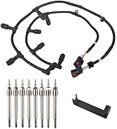 FGJQEFG Glow Plug Connector Wire Harness + Glow Plugs Removal Tool Compatible with 04-10 Ford 6.0...