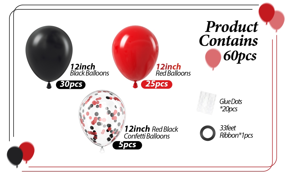 red and black balloons