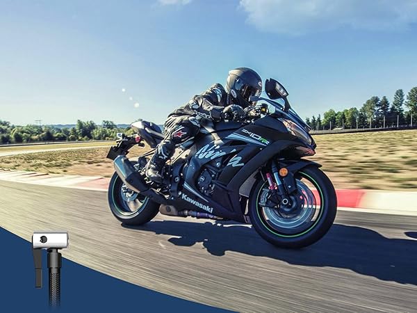 Motorcycle Tire Inflator Portable Air Compressor Cordless Air Pump