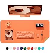 Niniubye Desk Pad, 23.6" x 13.8" PU Leather Non-Slip Desk Mat Large Mouse Pad for Desktop, Waterp...