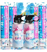 POPUPARTY 2 Pack Blue Gender Reveal Fire Extinguishers with 4 Pack Blue Confetti Cannons for Baby...