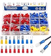 Tnisesm 300Pcs Spade Connector,Crimp Connectors 2.8mm 4.8mm 6.3mm Male and Female Spade Connector...