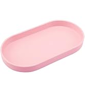 VCREATC Pink Small Tray (10 inch), Oval Tray for Bathtub Bathroom Vanity Items, Countertop Organi...
