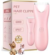 Grimgrow Dog Clippers with LED Light - Quiet Pet Grooming Kit for Paws, Eyes, Ears, Face, Rump - ...